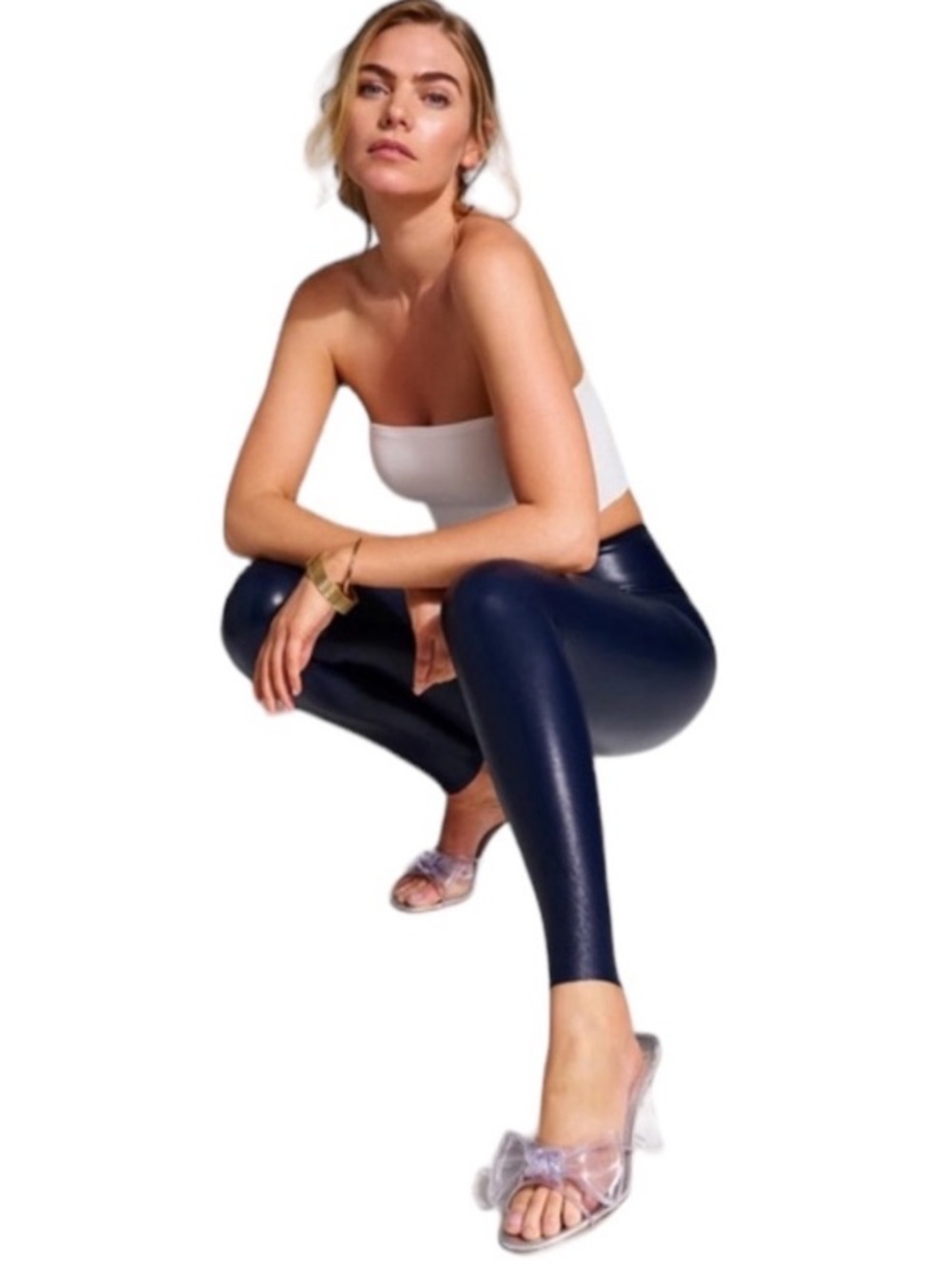 New Commando Black Faux Leather Leggings Size Small High Rise Perfect Control